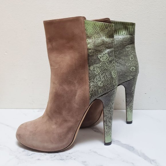 Malone Souliers 'Madleen' Suede/Lizard High Heel Bootie - Picture 3 of 15